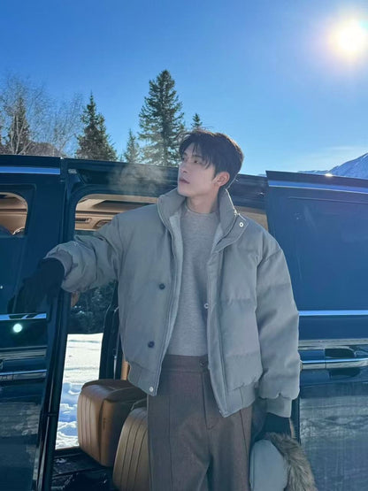 Hualun Zuoshandiao Hooded Down Jacket Winter Men's Style 2025 Super Popular Men's High-end Thickened Coat Winter Clothing